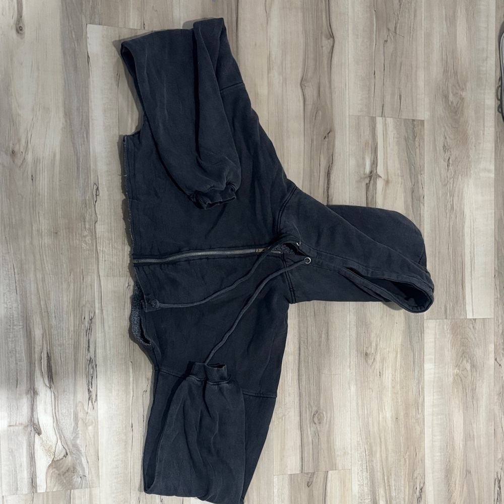 Fashion Nova Charcoal Zip-Up Hoodie